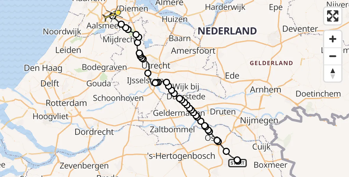 Routekaart van de vlucht: Politieheli naar Schiphol, Spoorweg