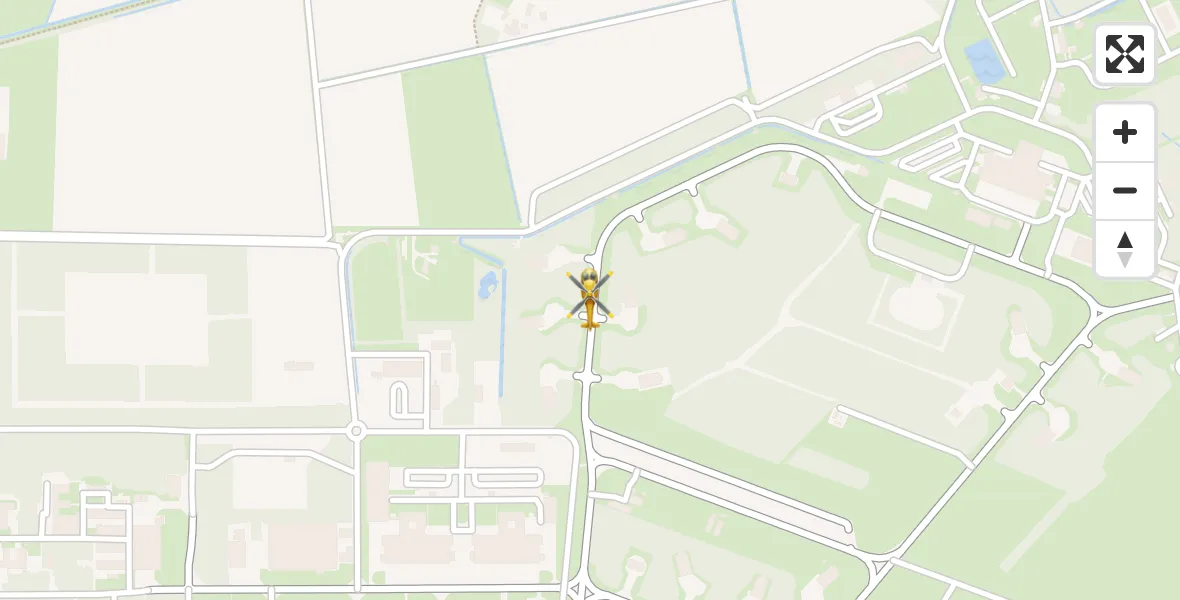 Vluchtroute Traumahelikopter van Vliegbasis Volkel naar Vliegbasis Volkel