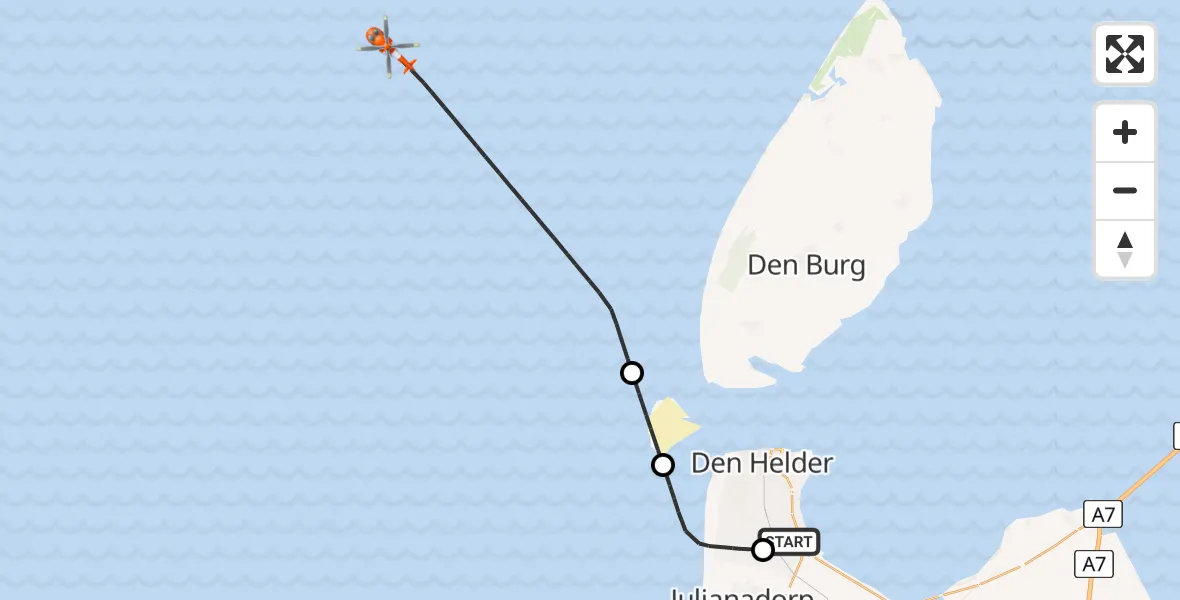Vluchtroute Kustwachthelikopter Vliegveld De Kooy - , 29 mei 2024, 12:24
