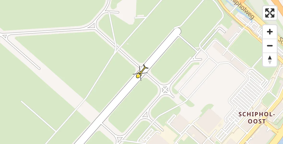 Routekaart van de vlucht: Politiehelikopter naar Schiphol