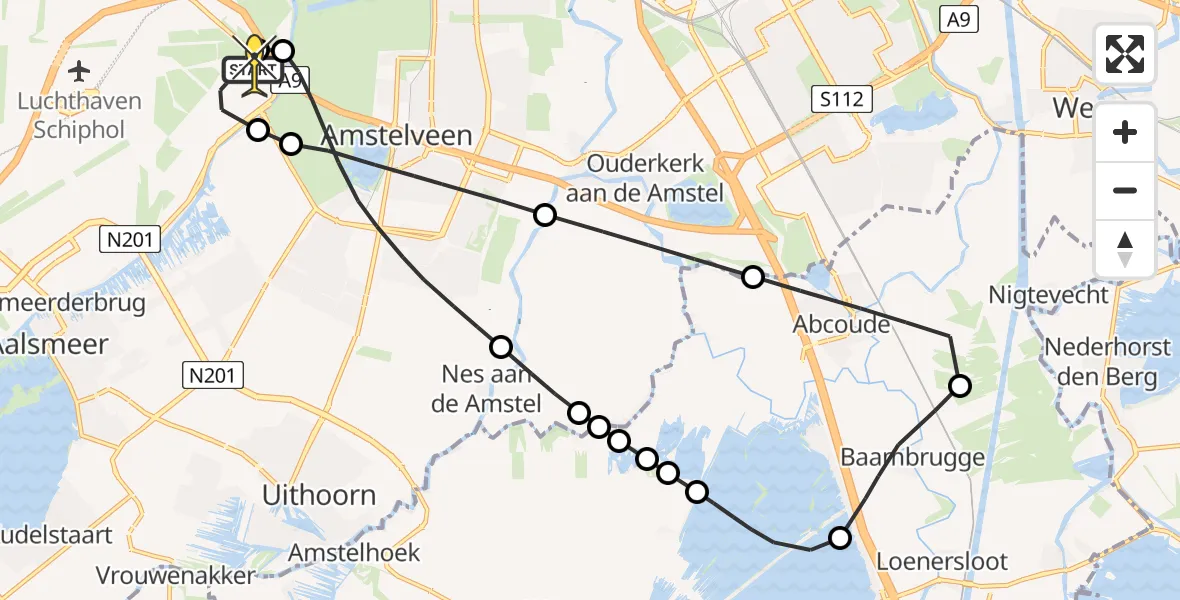 Routekaart van de vlucht: Politieheli naar Schiphol, Kleine Bospad