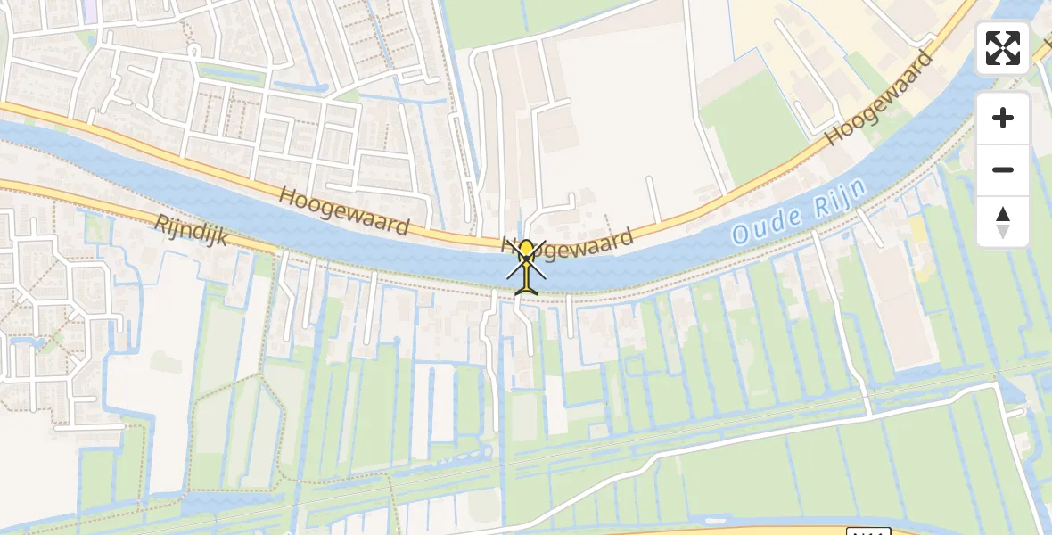 Routekaart van de vlucht: Lifeliner 1 naar Hazerswoude-Rijndijk