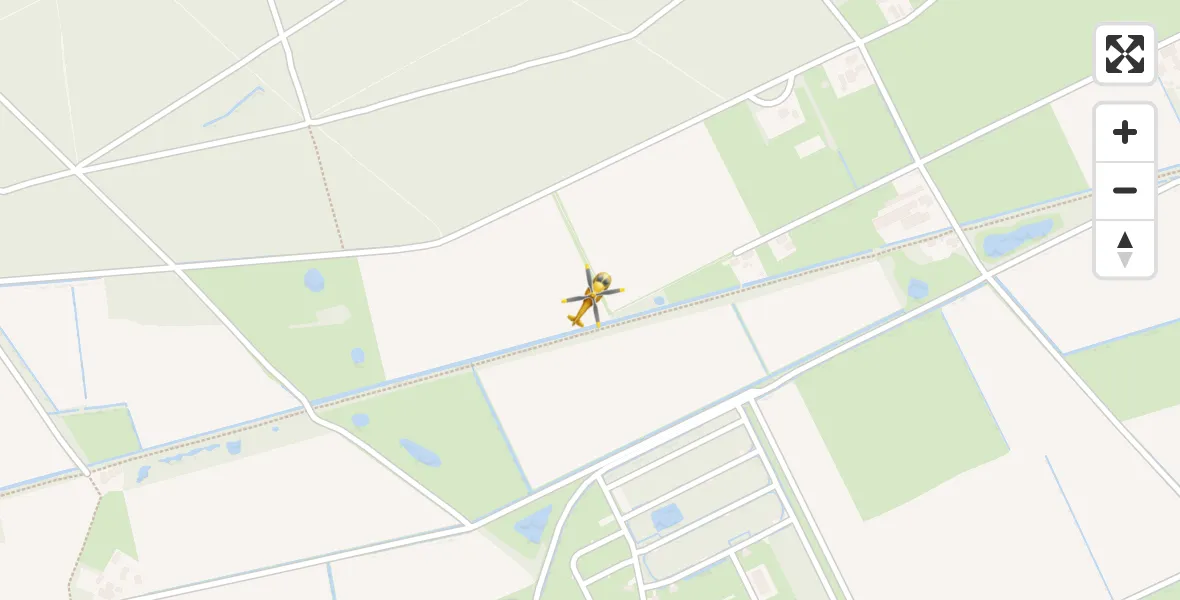 Vluchtroute Traumahelikopter van Vliegbasis Volkel naar Vliegbasis Volkel