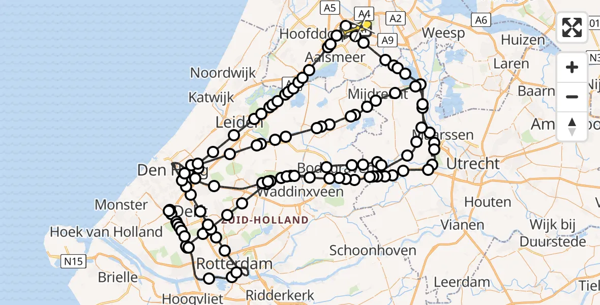 Routekaart van de vlucht: Politieheli naar Schiphol, Thermiekstraat