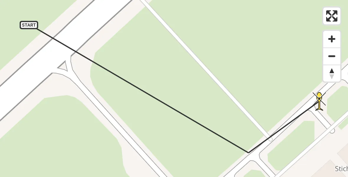 Routekaart van de vlucht: Traumahelikopter naar Lelystad Airport, Emoeweg