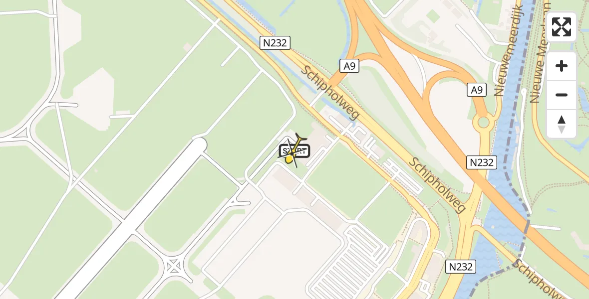 Vluchtroute Politiehelikopter van Schiphol naar Schiphol