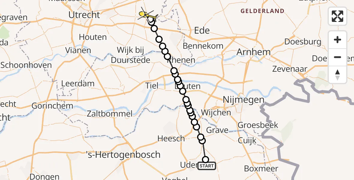 Routekaart van de vlucht: Lifeliner 3 naar Woudenberg, Houtvennen