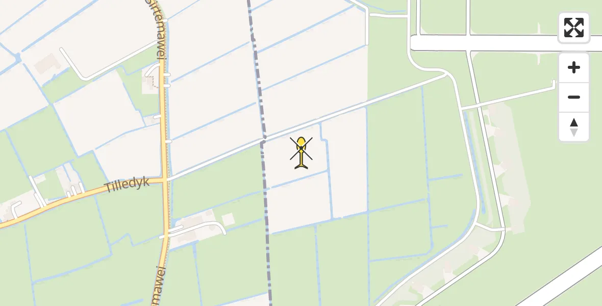 Vluchtroute Ambulancehelikopter van Leeuwarden naar Leeuwarden
