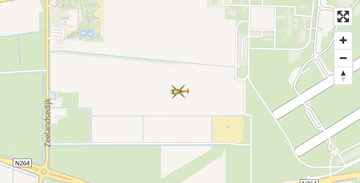 Vluchtroute Traumahelikopter van Vliegbasis Volkel naar Vliegbasis Volkel