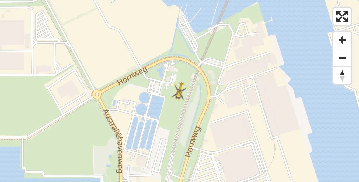 Vluchtroute Traumahelikopter van Amsterdam Heliport naar Amsterdam Heliport