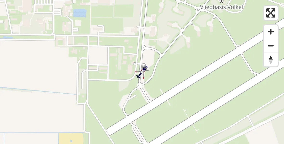Vluchtroute Politiehelikopter van Vliegbasis Volkel naar Vliegbasis Volkel