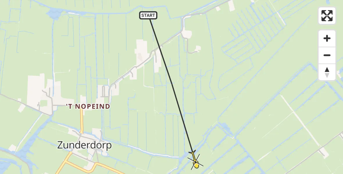 Vluchtroute Politiehelikopter van Amsterdam naar Amsterdam