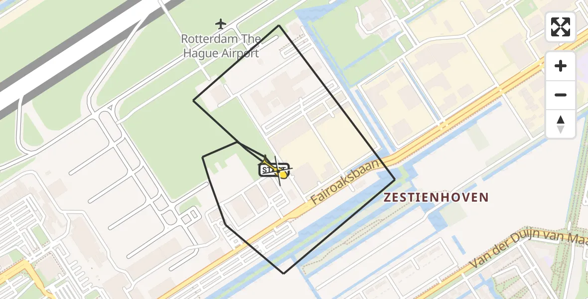 Routekaart van de vlucht: Lifeliner 2 naar Rotterdam The Hague Airport, Fornebubaan