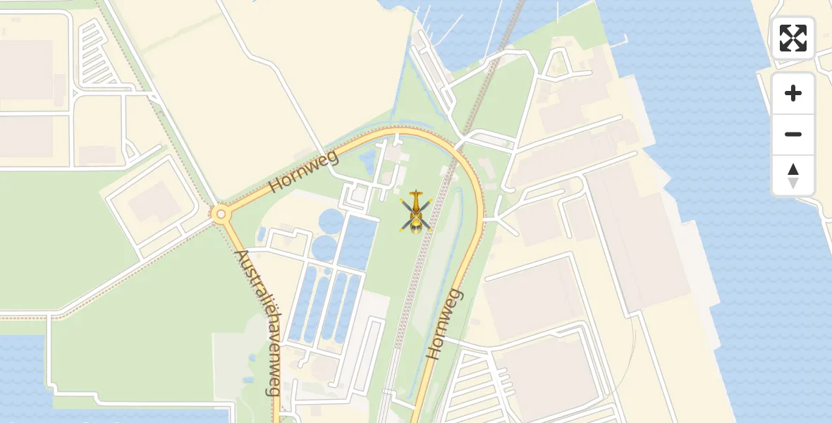 Vluchtroute Traumahelikopter van Amsterdam Heliport naar Amsterdam Heliport