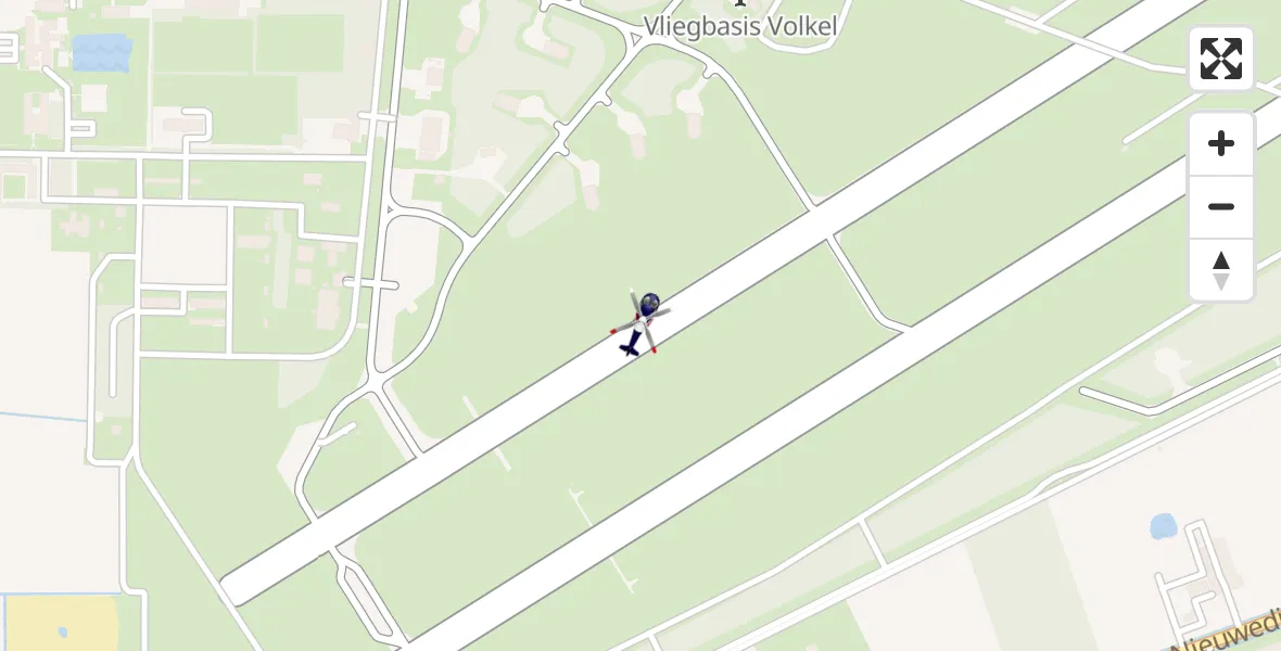 Vluchtroute Politiehelikopter van Vliegbasis Volkel naar Vliegbasis Volkel