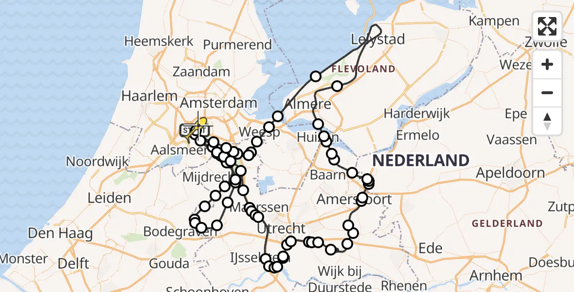 Routekaart van de vlucht: Politieheli naar Schiphol, Van Weerden-Poelmanweg