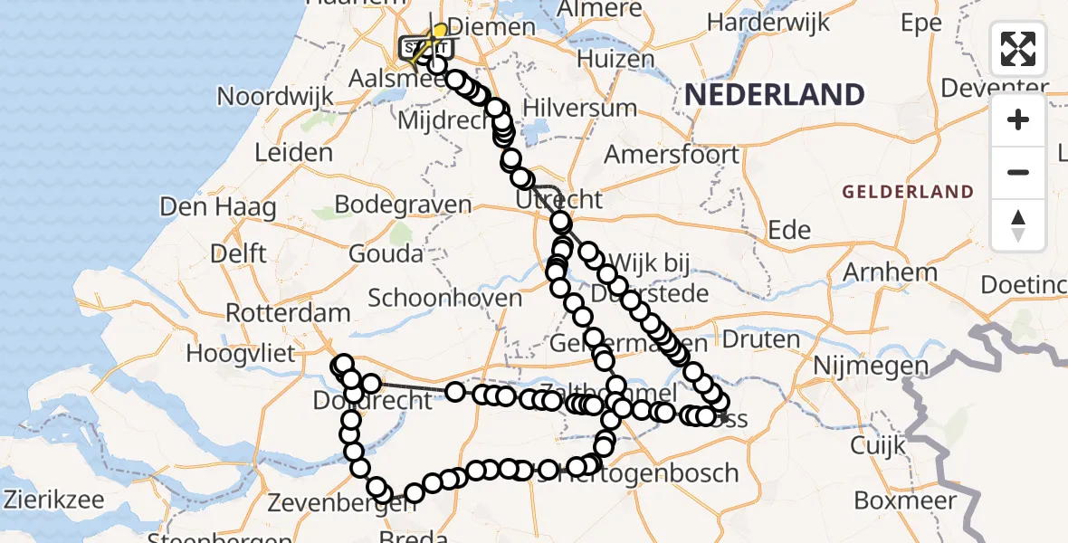 Routekaart van de vlucht: Politieheli naar Schiphol, Zanderijstraat