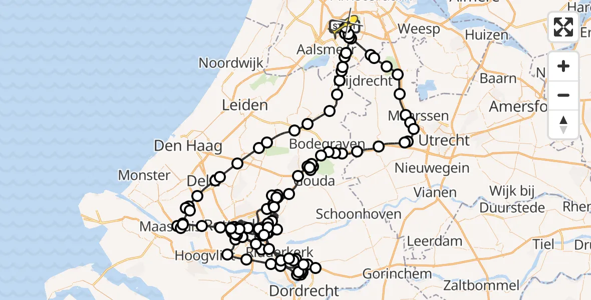 Routekaart van de vlucht: Politieheli naar Schiphol, Kemajoranstraat