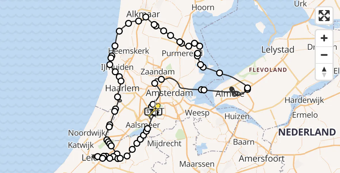 Routekaart van de vlucht: Politieheli naar Schiphol, Thermiekstraat