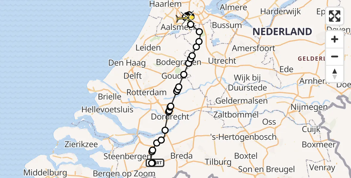 Routekaart van de vlucht: Politieheli naar Schiphol, Spoorstraat
