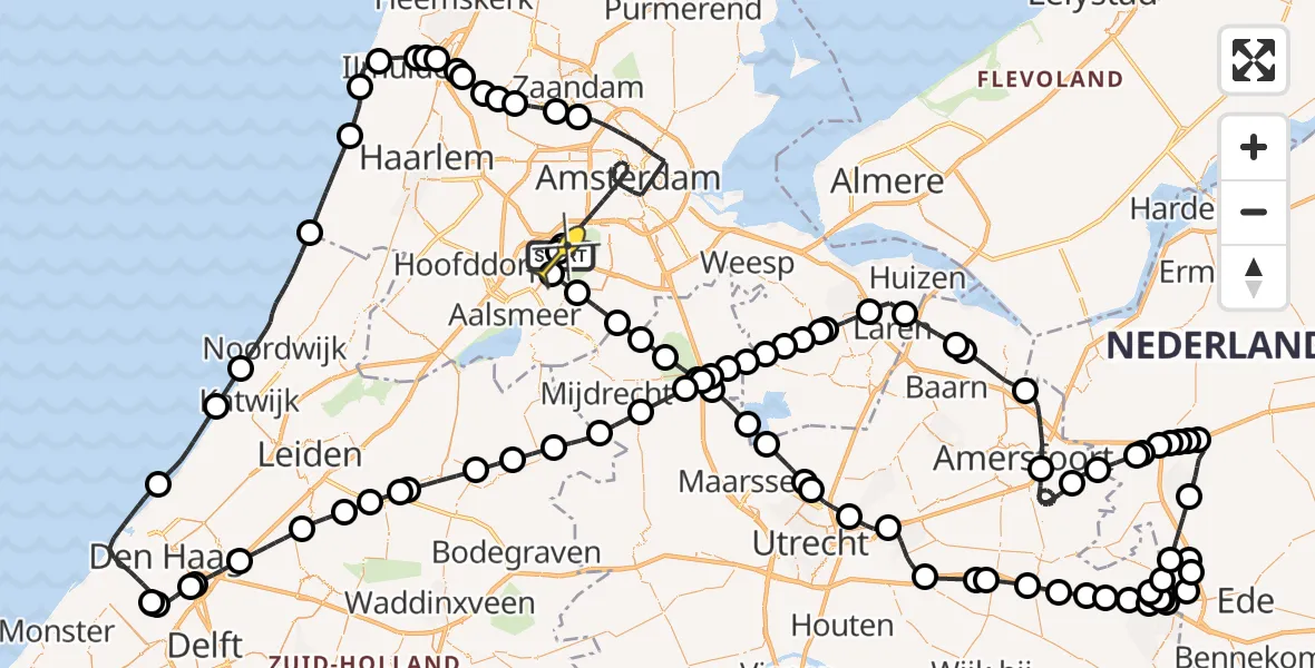 Routekaart van de vlucht: Politieheli naar Schiphol, Thermiekstraat