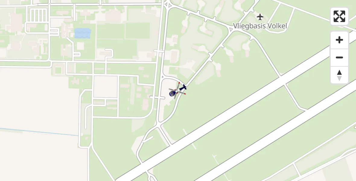 Vluchtroute Politiehelikopter van Vliegbasis Volkel naar Vliegbasis Volkel