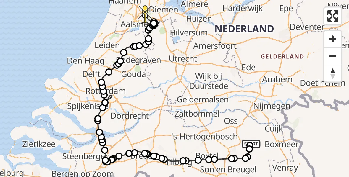 Routekaart van de vlucht: Politieheli naar Schiphol, Rouwstraat