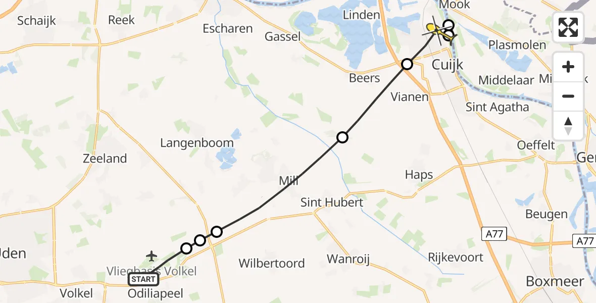 Routekaart van de vlucht: Lifeliner 3 naar Katwijk NB, Zeelandsedijk