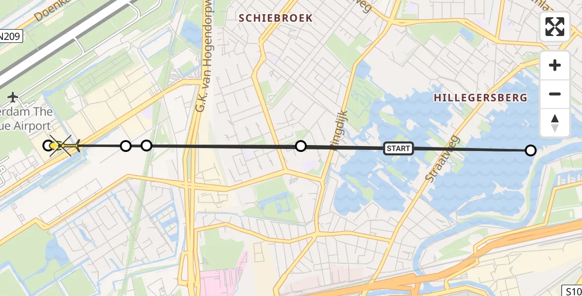 Routekaart van de vlucht: Lifeliner 2 naar Rotterdam The Hague Airport, Prinsemolenpad