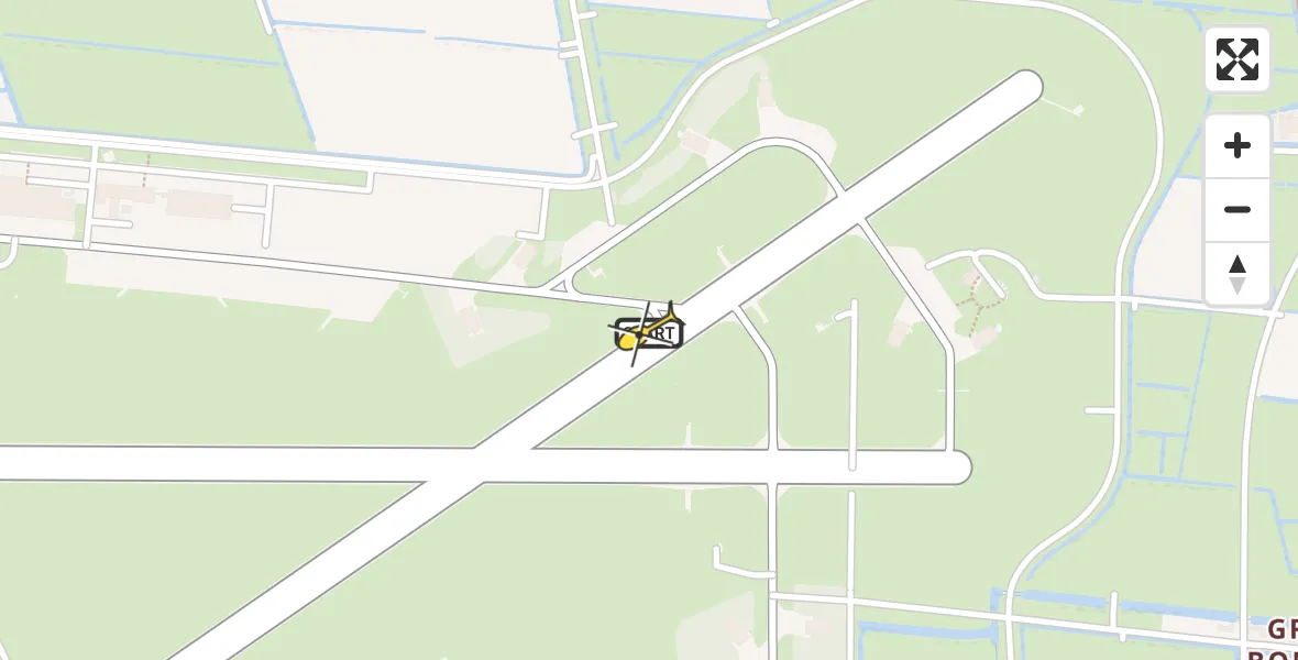 Vluchtroute Ambulancehelikopter van Vliegbasis Leeuwarden naar Vliegbasis Leeuwarden