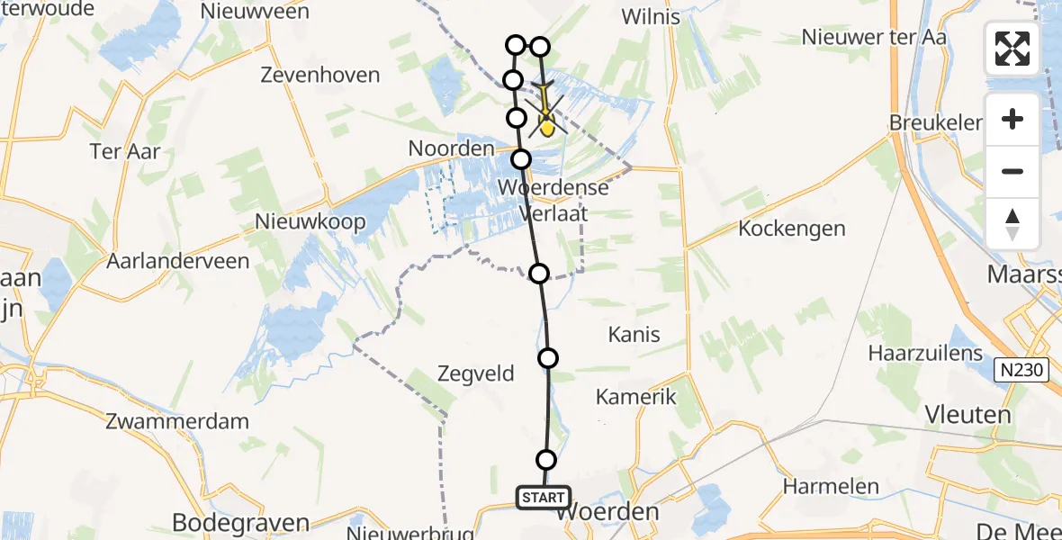 Routekaart van de vlucht: Politieheli naar Noorden, Grechtkade