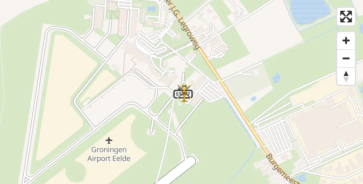 Vluchtroute Traumahelikopter Groningen Airport Eelde - Groningen Airport Eelde, 06 juni 2024, 07:13