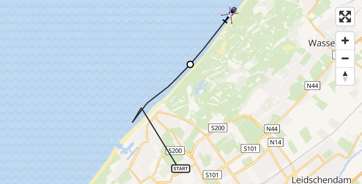 Vluchtroute Politiehelikopter Den Haag - Wassenaar, 06 juni 2024, 07:52
