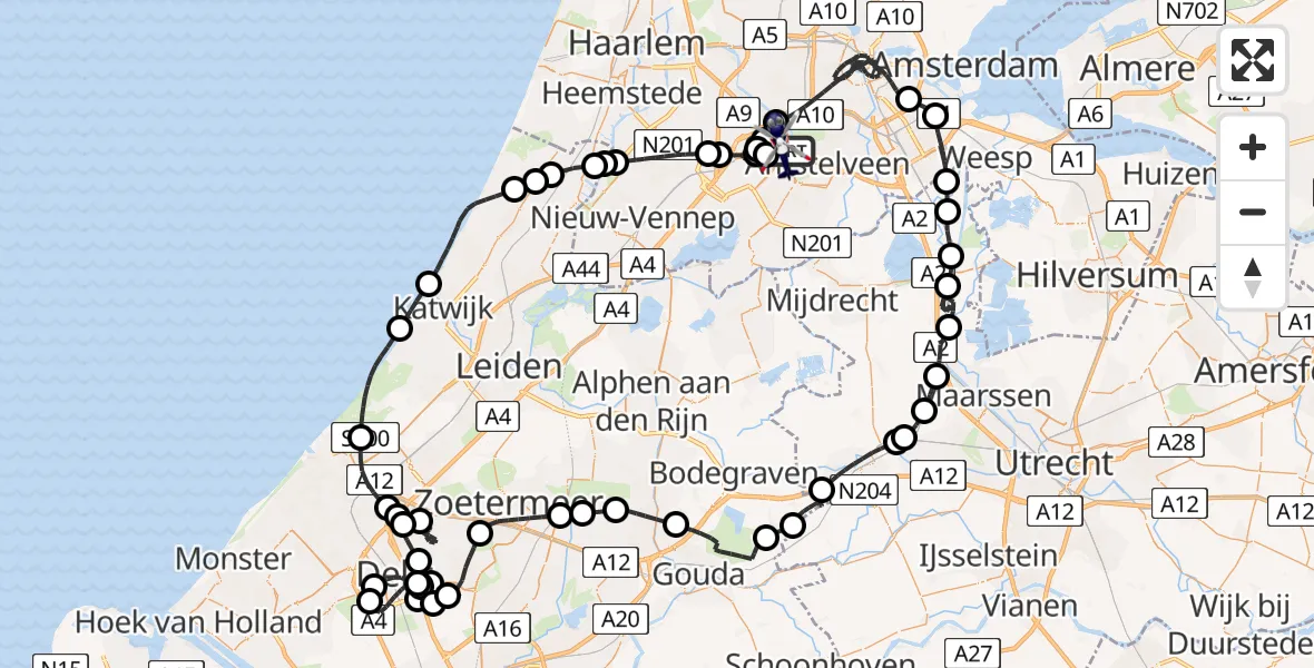 Vluchtroute Politiehelikopter Schiphol - Schiphol, 06 juni 2024, 10:46