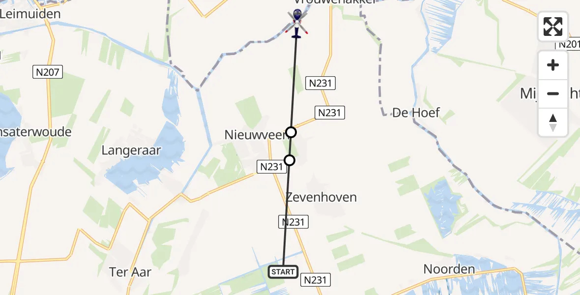 Vluchtroute Politiehelikopter Nieuwkoop - Nieuwveen, 06 juni 2024, 15:13