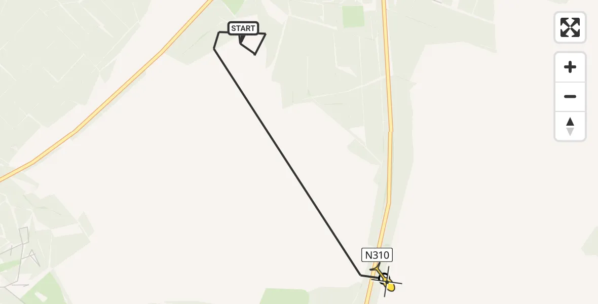 Routekaart van de vlucht: Politiehelikopter naar Vierhouten, Elspeterweg