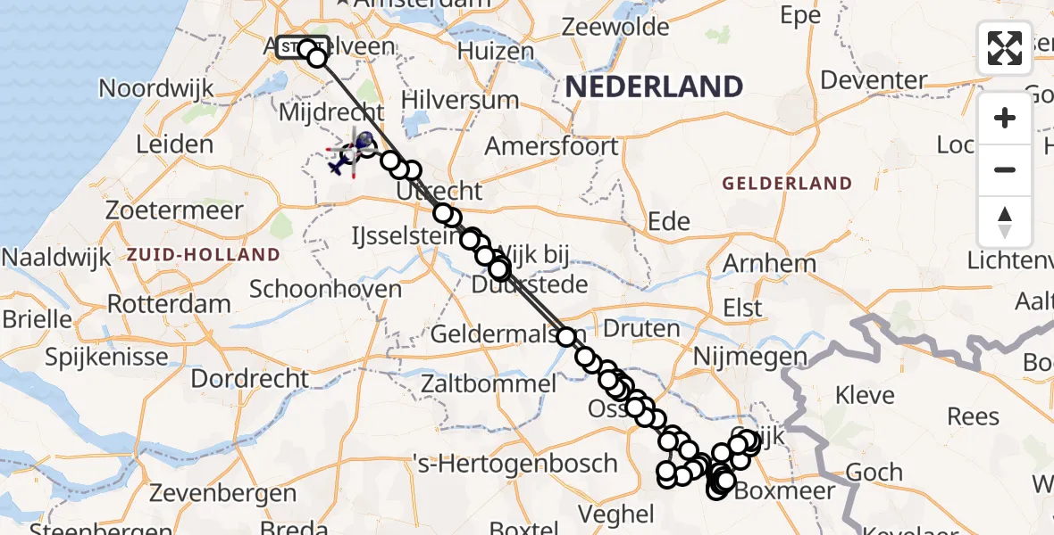Vluchtroute Politiehelikopter Schiphol - Kamerik, 06 juni 2024, 22:29