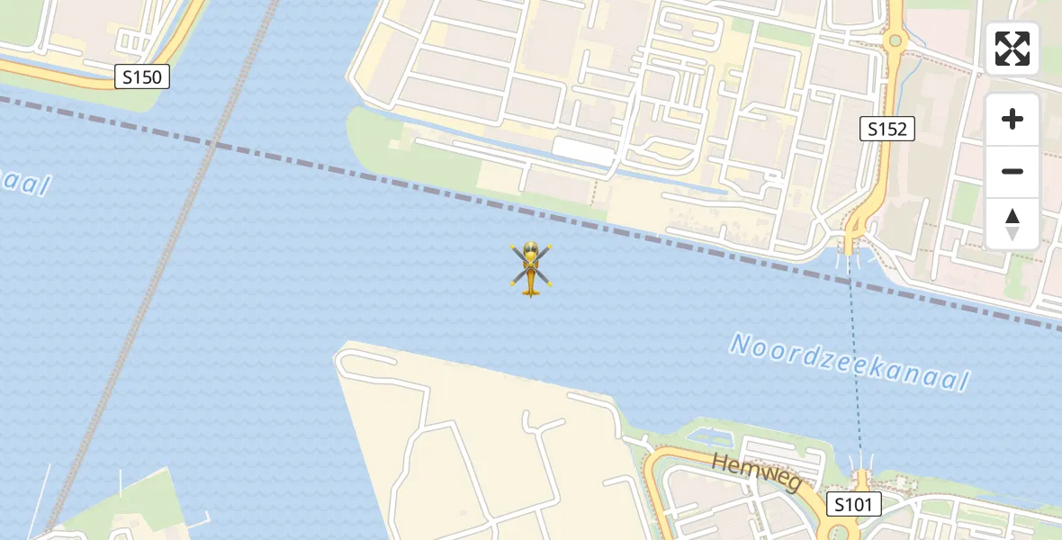 Vluchtroute Traumahelikopter van Amsterdam Heliport naar Amsterdam Heliport