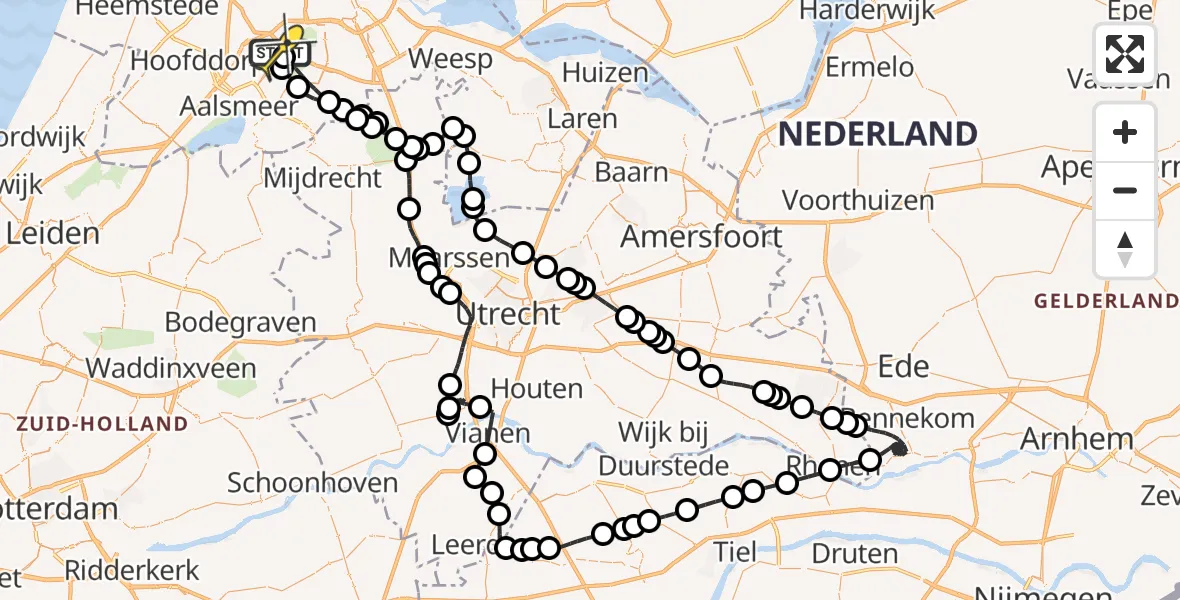 Routekaart van de vlucht: Politieheli naar Schiphol, Schipholdijk