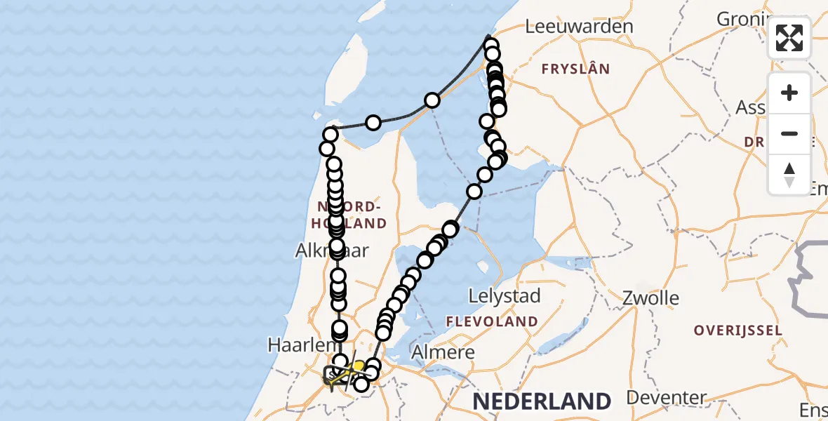 Routekaart van de vlucht: Politieheli naar Schiphol, Loevesteinse Randweg