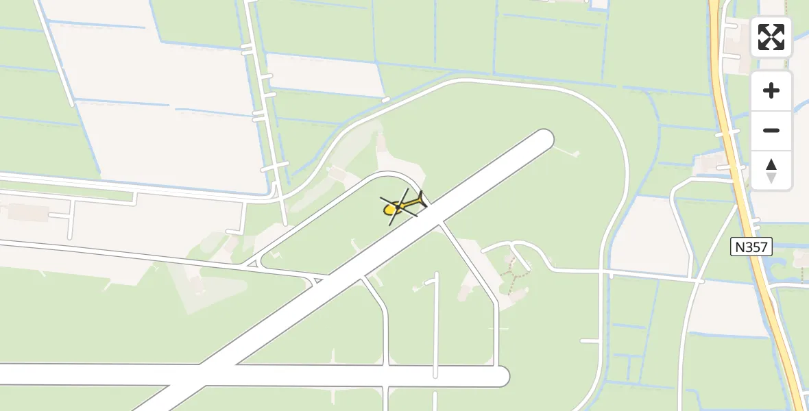 Vluchtroute Ambulancehelikopter van Vliegbasis Leeuwarden naar Vliegbasis Leeuwarden