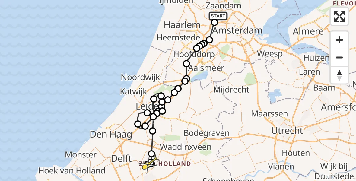 Routekaart van de vlucht: Lifeliner 1 naar Bergschenhoek, Australiëhavenweg