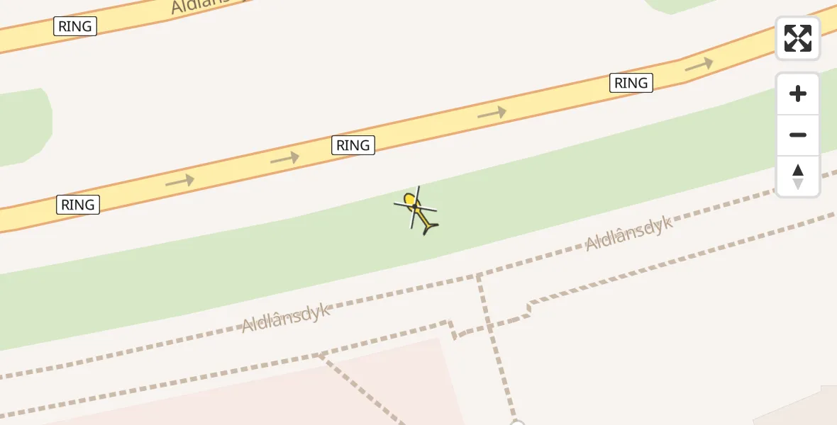 Vluchtroute Ambulancehelikopter van Leeuwarden naar Leeuwarden