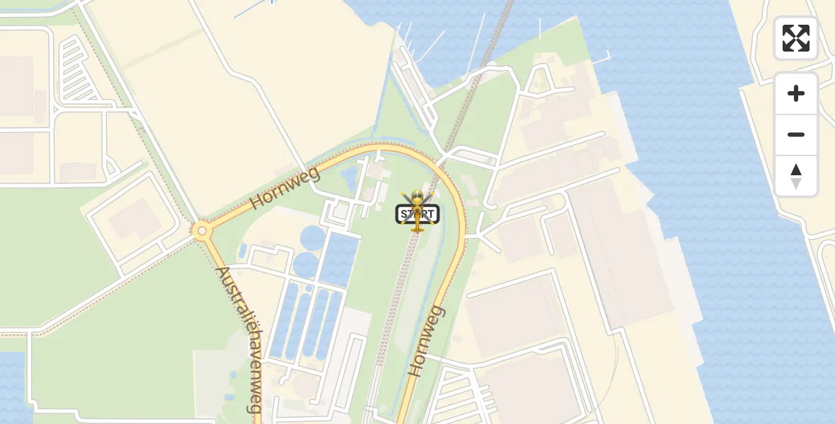 Vluchtroute Traumahelikopter van Amsterdam Heliport naar Amsterdam Heliport