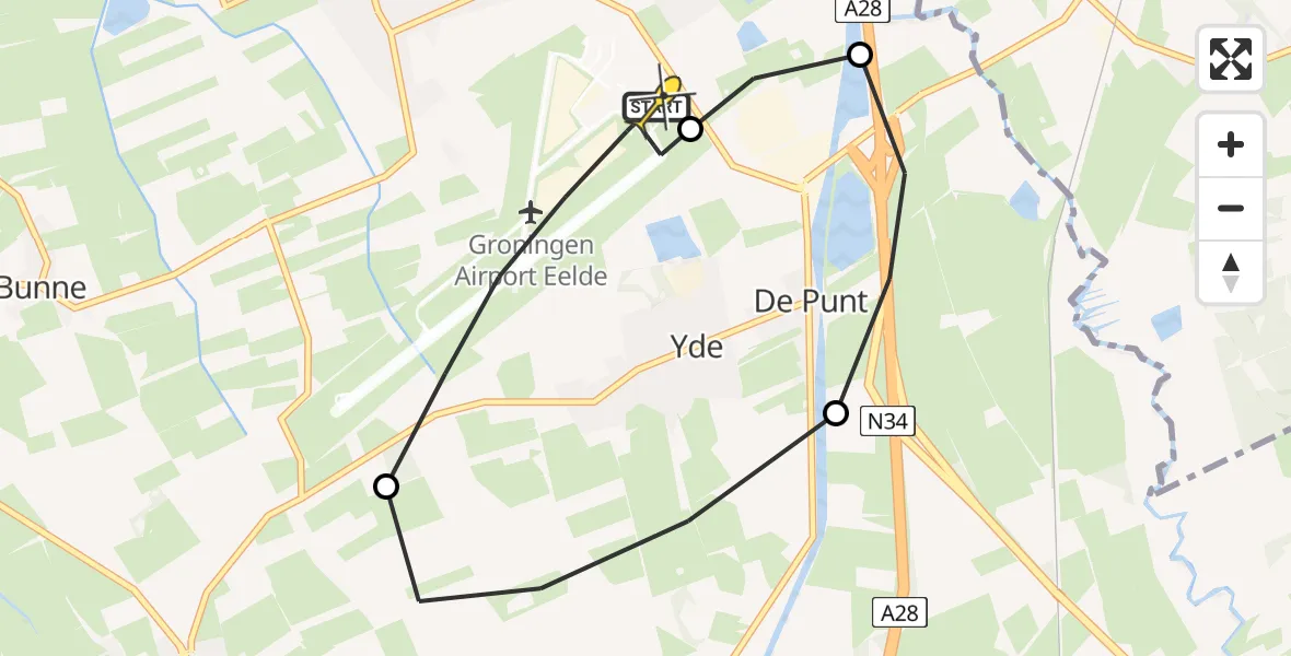 Routekaart van de vlucht: Lifeliner 4 naar Groningen Airport Eelde, Machlaan