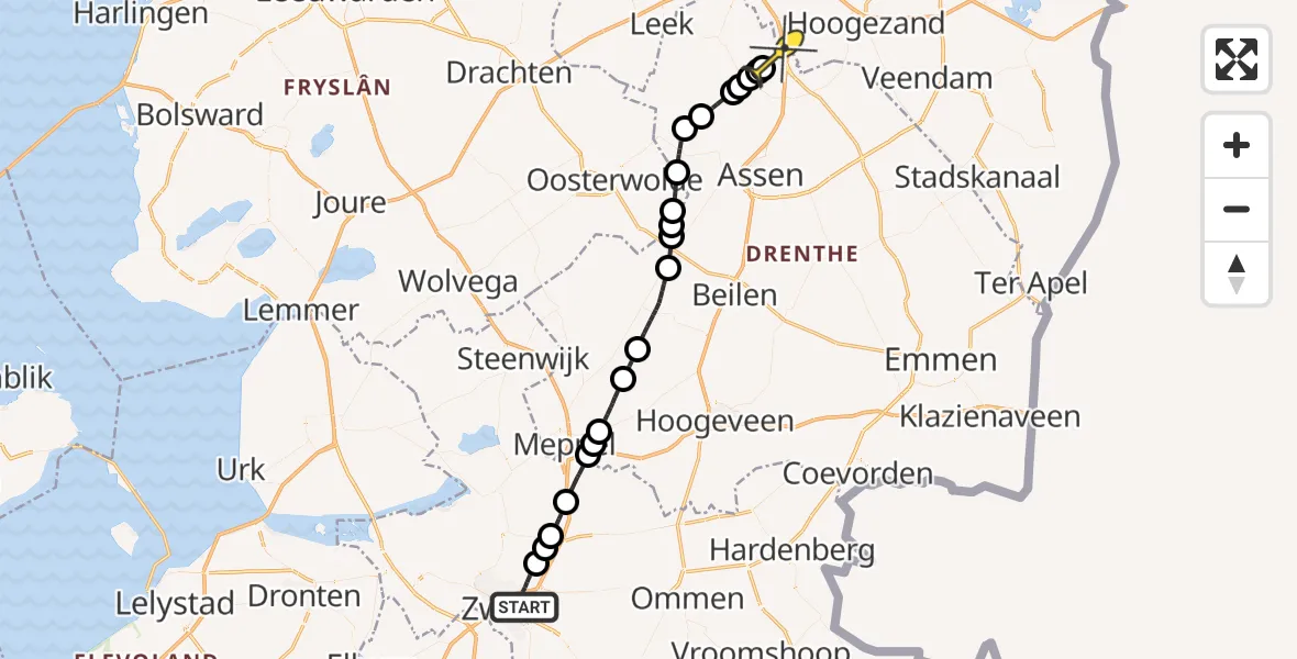 Routekaart van de vlucht: Lifeliner 4 naar Groningen Airport Eelde, Ceintuurbaan