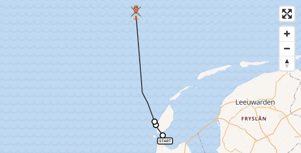 Vluchtroute Kustwachthelikopter Den Helder - , 11 juni 2024, 05:50