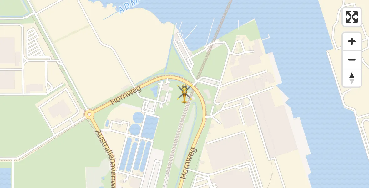 Vluchtroute Traumahelikopter van Amsterdam Heliport naar Amsterdam Heliport