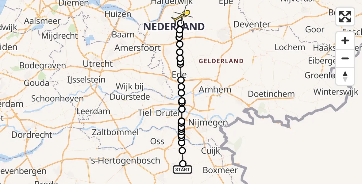Routekaart van de vlucht: Lifeliner 3 naar Ermelo, Houtvennen