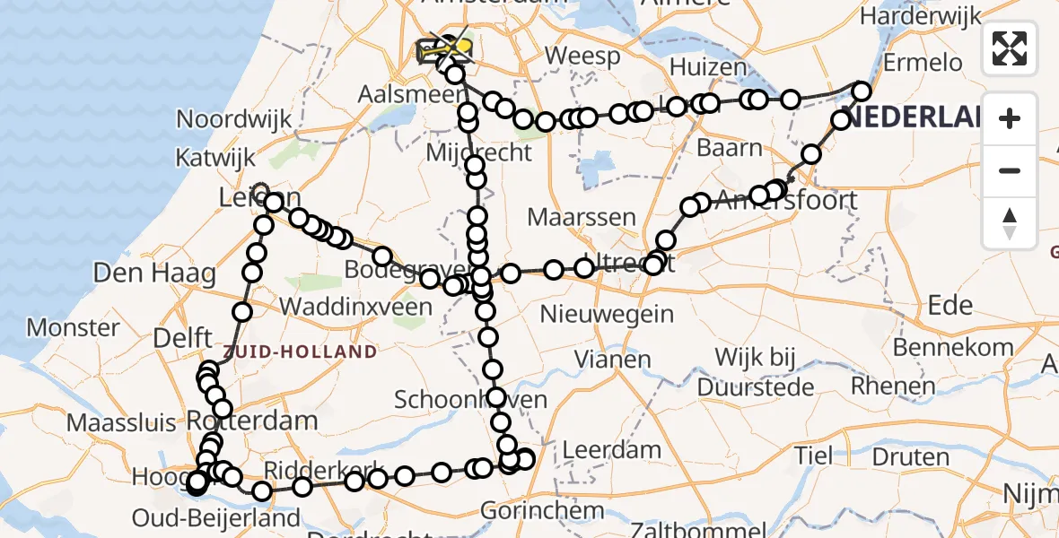 Routekaart van de vlucht: Politieheli naar Schiphol, Van Weerden-Poelmanweg